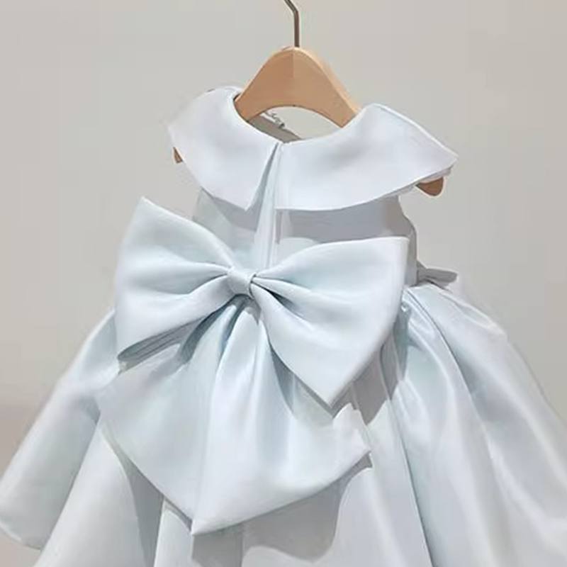 Satin Imitation Pearls Bow Sleeveless Midi Dresses - image 6