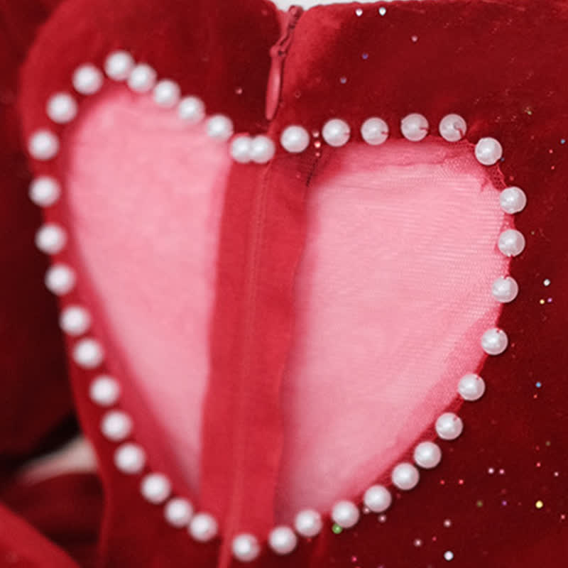 Velvet Glitter Long Sleeve Mid-long Dresses - image 6