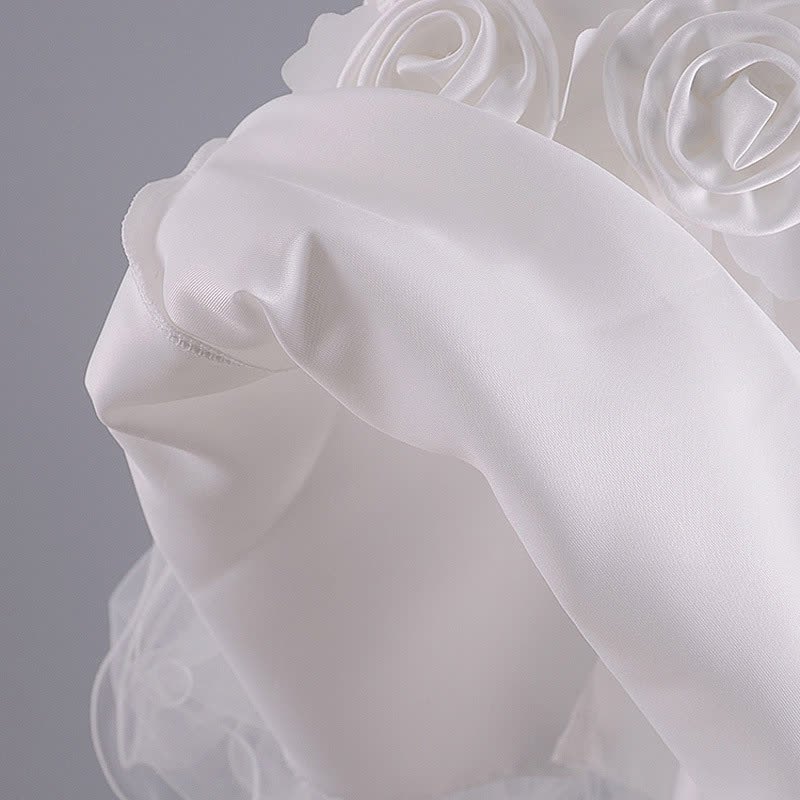 Silk Fabrics Rosette Sleeveless Short Dresses - image 6
