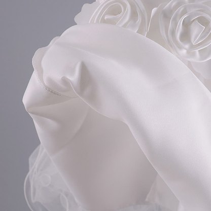 Silk Fabrics Rosette Sleeveless Short Dresses - image 6