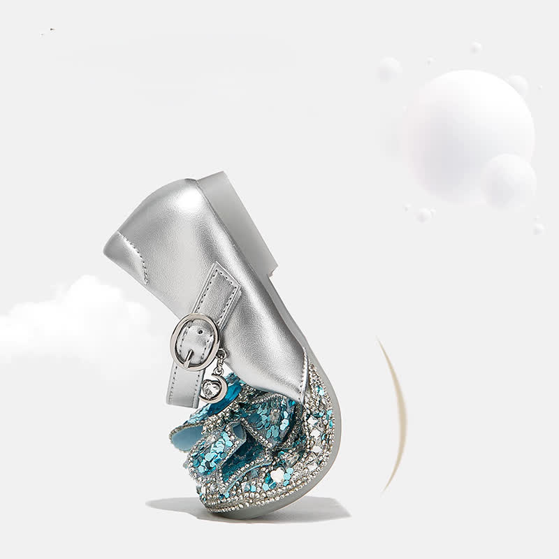 Solid Bow Rhinestones Round Toe Flats  - image 5