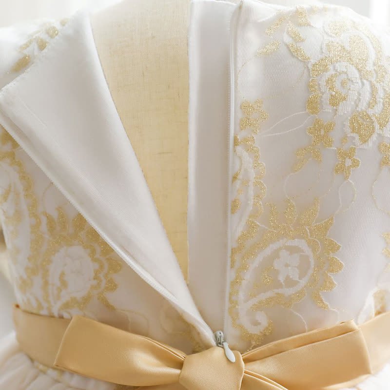 Mesh Folds Bow Cap Sleeve Midi Dresses - image 8