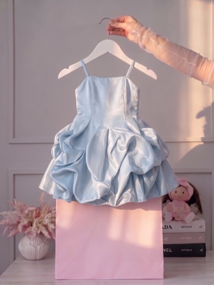 Satin Ruched Sleeveless Short Dresses - image 3