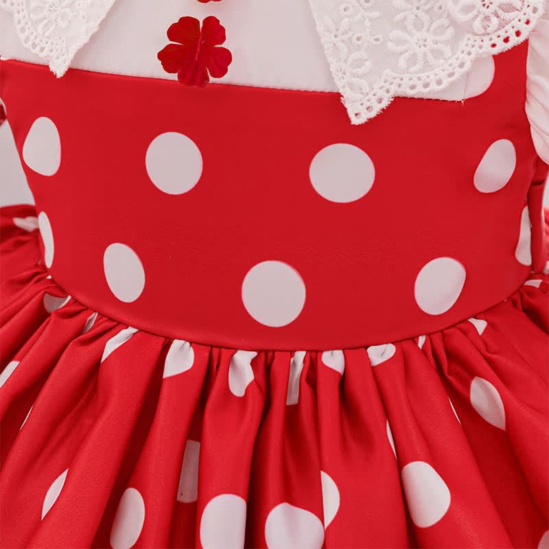 Satin Lace Edge Fluffy Short Sleeve Short Dresses With Headscarf - image 6