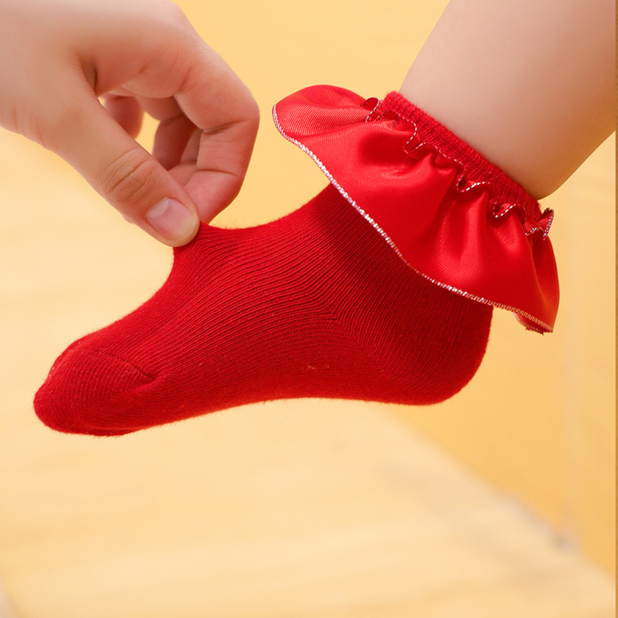 Solid Stitching Lace Socks - image 13