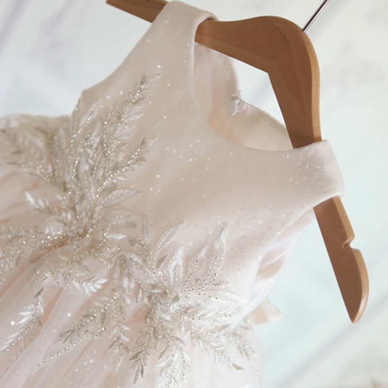 Chemical Fiber Blend Lace Embroidery Sleeveless Mid-long Dresses - image 6