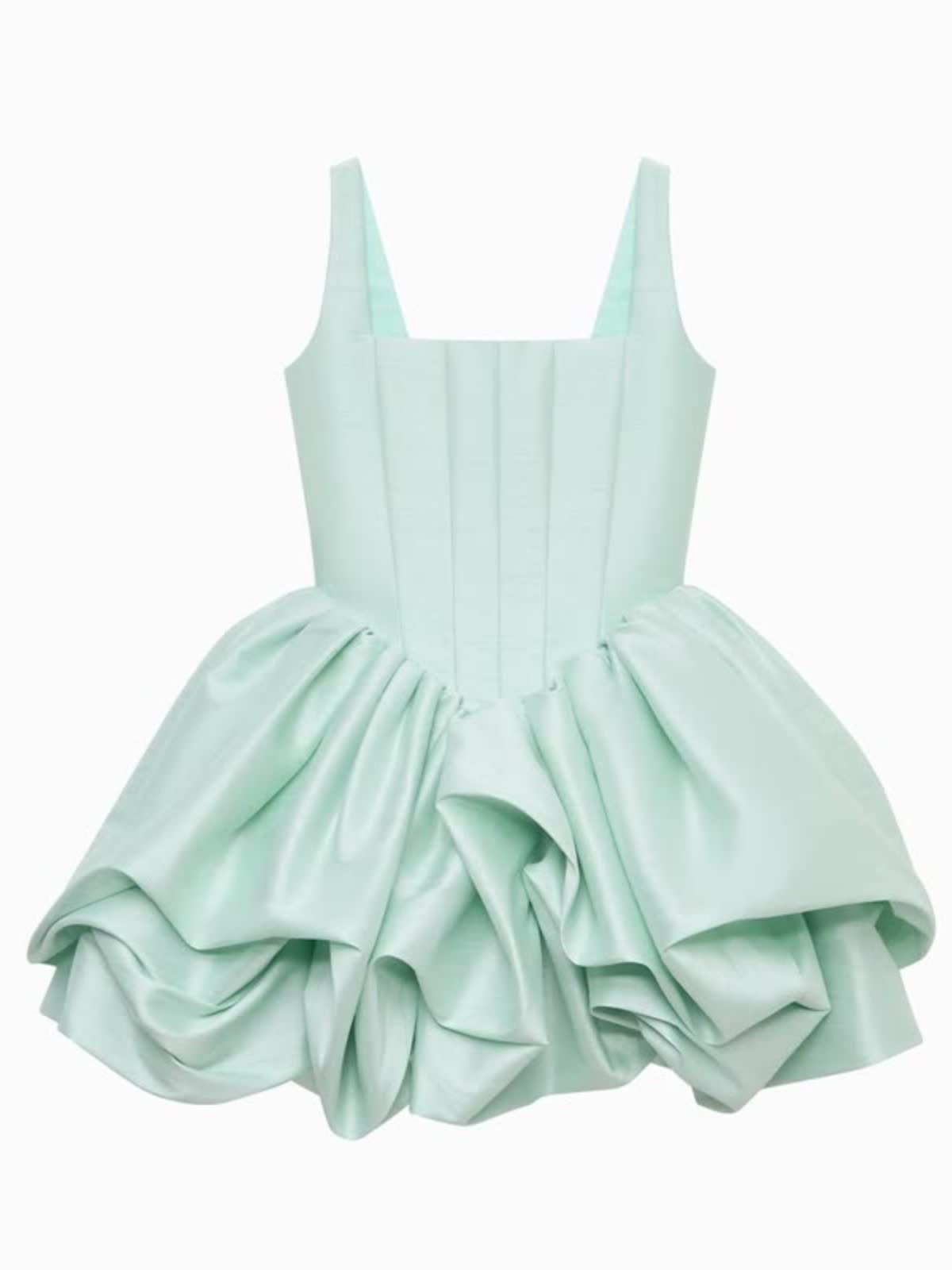 Satin Ruched Sleeveless Short Dresses - image 4