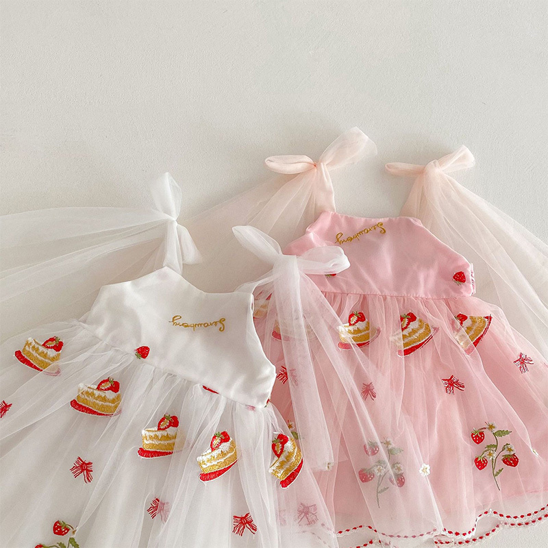  Mesh Bow Embroidery SleevelessMidi Dresses - image 12