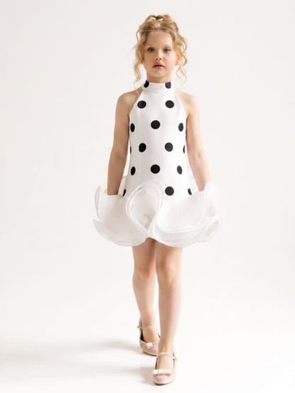 SCUBA KNIT Bow Sleeveless Short Dresses - image 3
