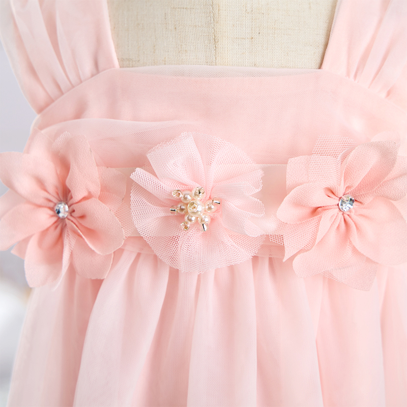 Mesh Rosette Sleeveless Mid-long Dresses - image 5