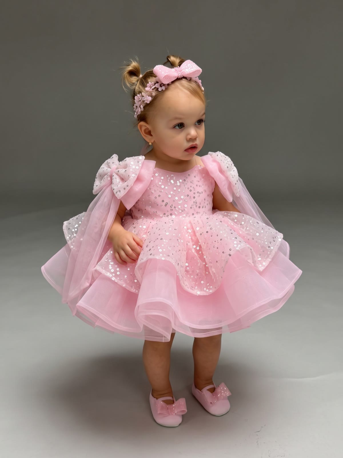 Organza Bow Sleeveless Short Dresses Without Headband - image 3