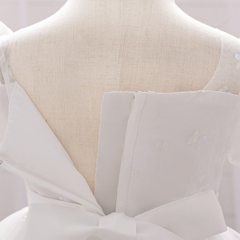 Mesh Bow Short Sleeve Midi Dresses - image 7