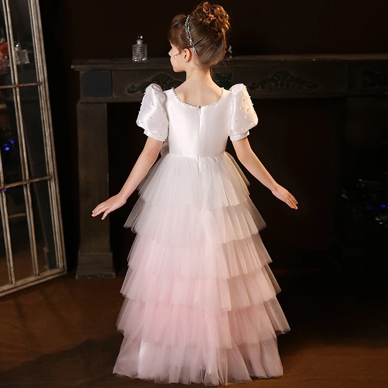 Mesh Bow Folds Short Sleeves Maxi Dresses - image 4