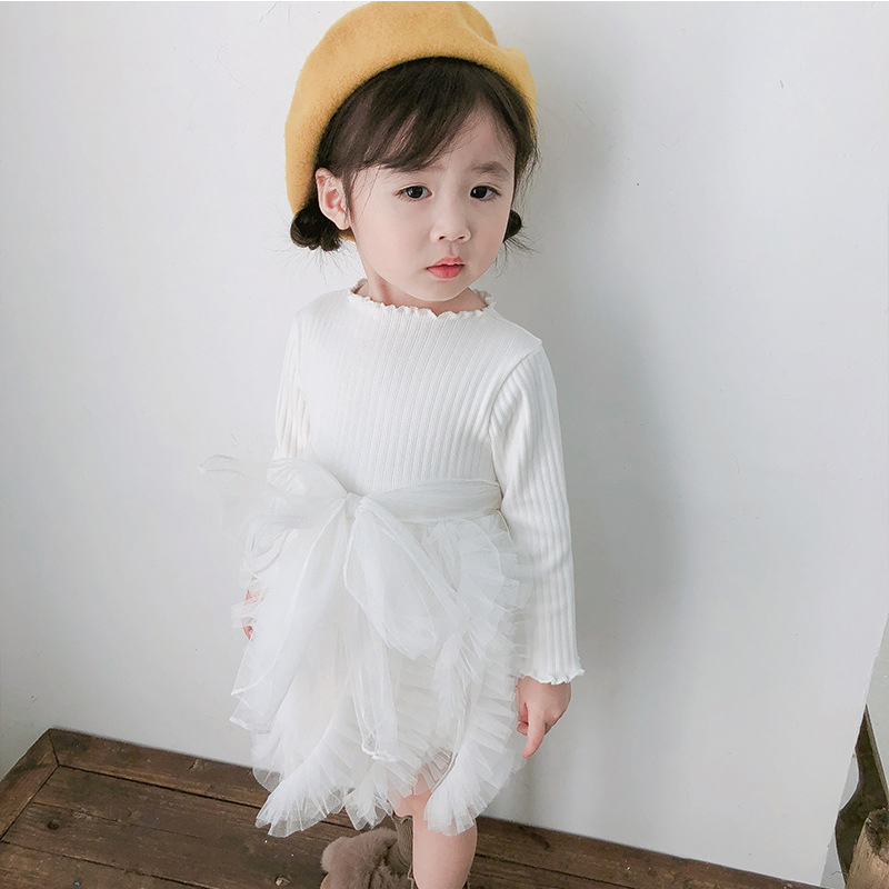 Mesh Folds Long sleeve Regular Dresses - image 9