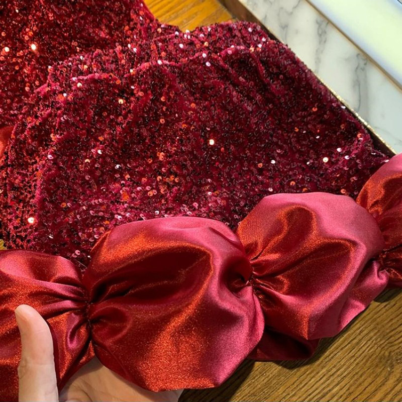 Sequins Fleece Sequins Sleeveless Regular Dresses - image 13