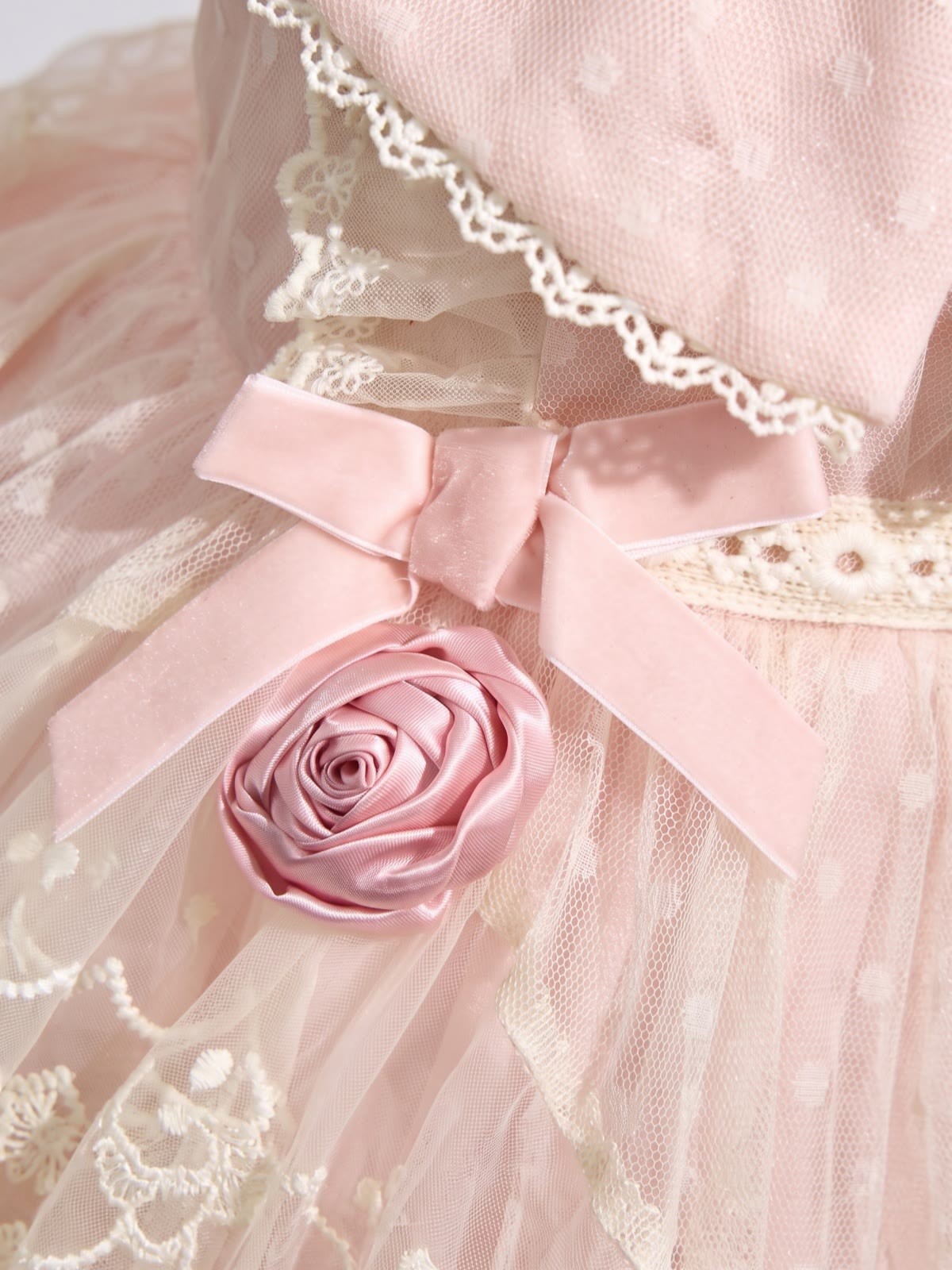 Mesh Rosette  Lace Edge Sleeveless Midi Dresses - image 7