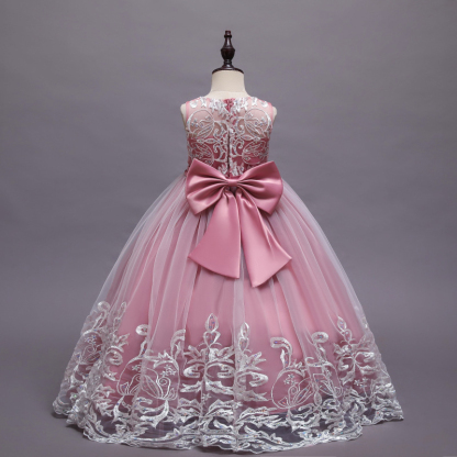 Mesh Lace Bow Lace Sleeveless Long Dresses - image 10