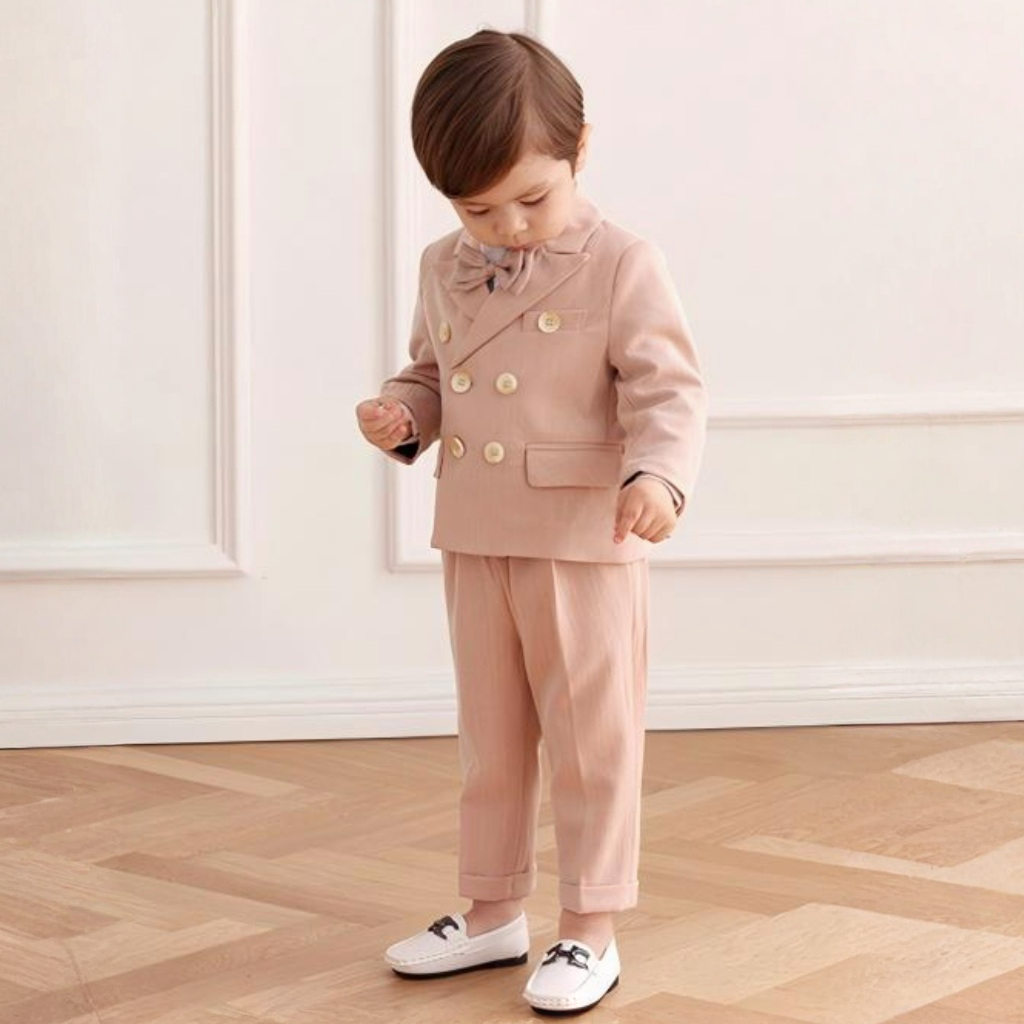 Chemical Fiber Blend Button Long Sleeve Long 5-piece Formal Suit - image 3