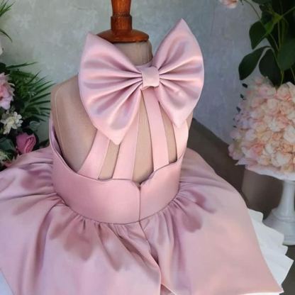 Satin & Mesh Split Joint Bow Sleeveless Midi Dresses - image 6