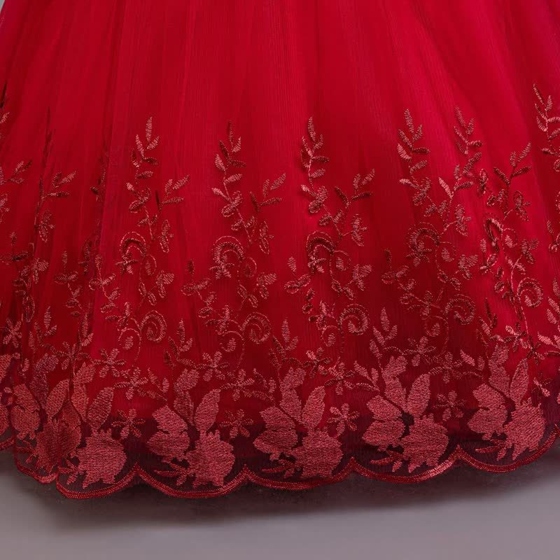 Embroidery Mesh Rosette Crystal Long Sleeve Maxi Dresses - image 23