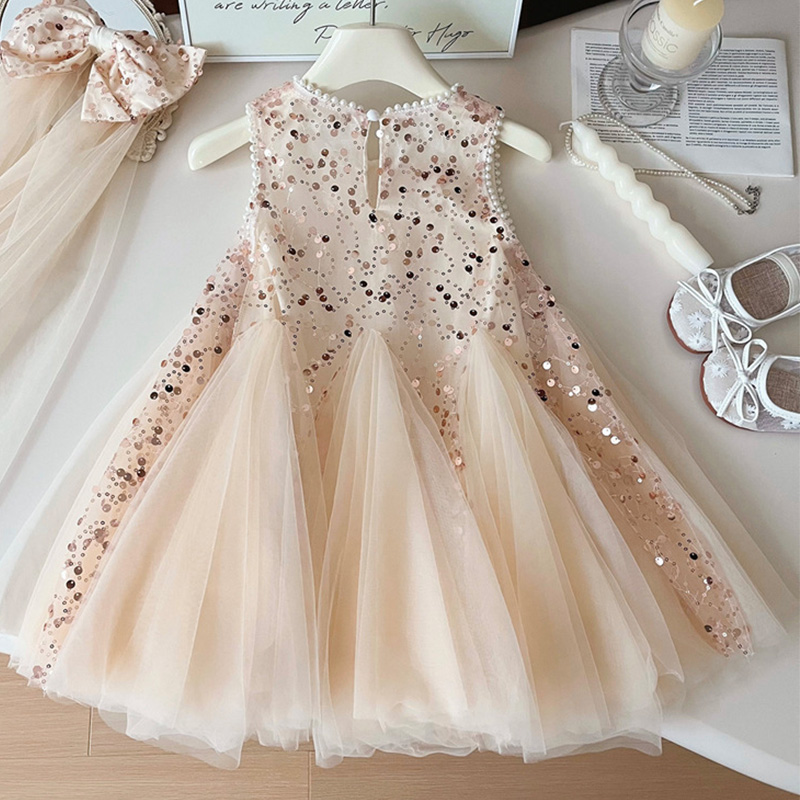 Mesh Sequins Folds Sleeveless Midi Dresses - image 9