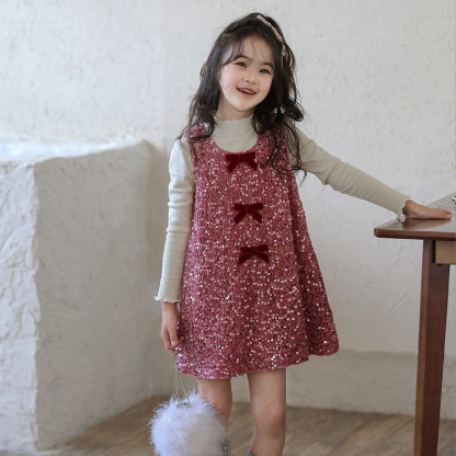 [Archive Sale] Glitter Bow Sleeveless Midi Dresses - image 4