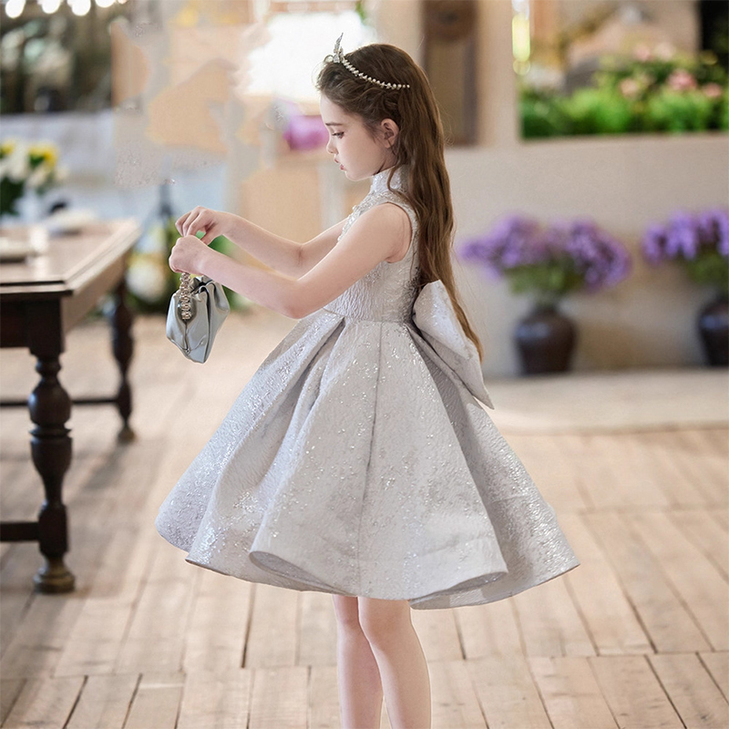 Jacquard Bow Imitation Pearls Sleeveless Midi Dresses - image 6