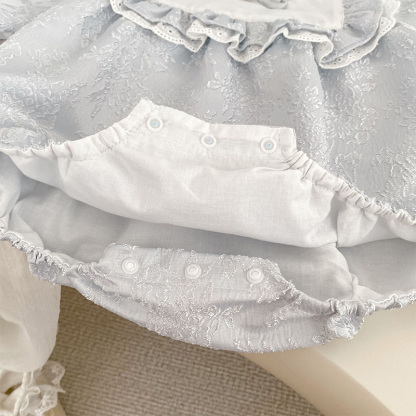 [Archive Sale] Jacquard Folds Bow Long Sleeve Regular Bodysuit - image 9