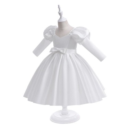 Satin Bow Long Sleeve Midi Dresses - image 24