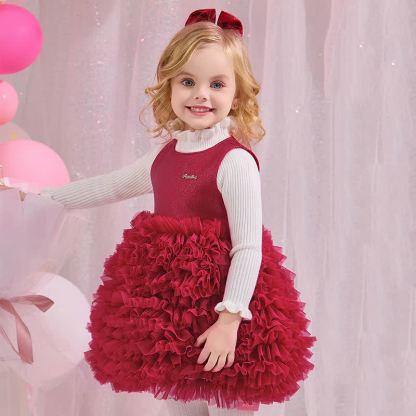 Twill & Mesh  Sleeveless Mid-long Dresses - image 26