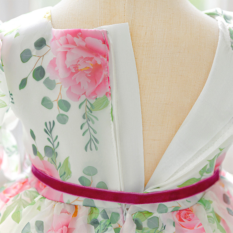 Organza Bow Printing Short Sleeve Midi Dresses - image 19