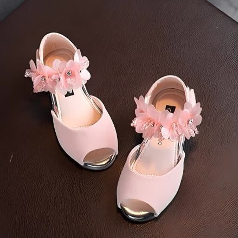 Solid Sequins Rosette Open Toe Mary Janes - image 4