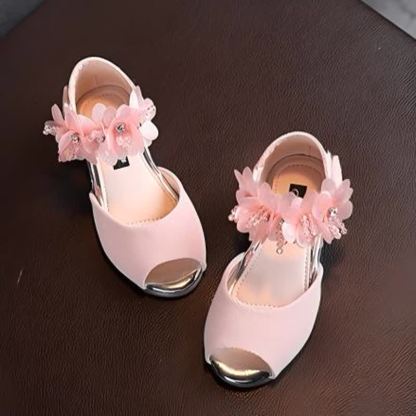 Solid Sequins Rosette Open Toe Mary Janes - image 4