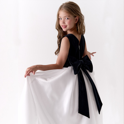 Satin Bow Sleeveless Maxi Dresses - image 19