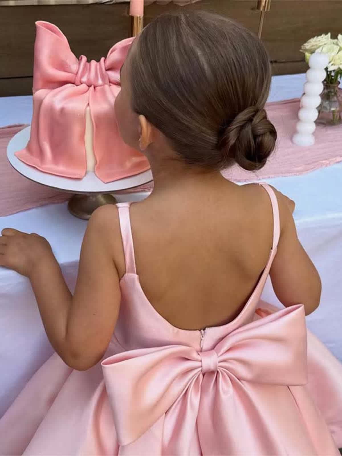Satin Bow Sleeveless Mid-long Dresses - image 11
