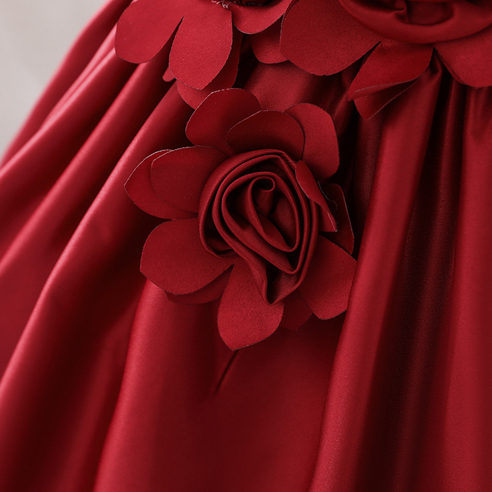 Satin Rosette Sleeveless Midi Dresses - image 18