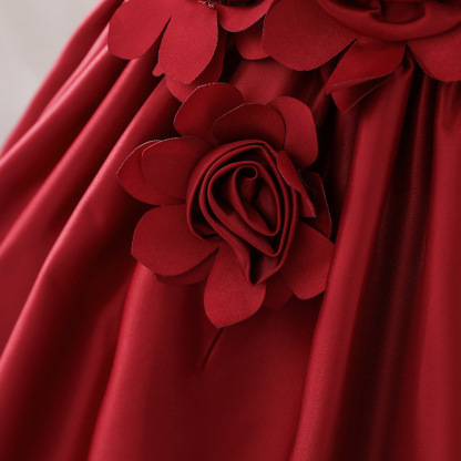 Satin Rosette Sleeveless Midi Dresses - image 18