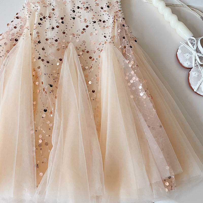 Mesh Sequins Folds Sleeveless Midi Dresses - image 10