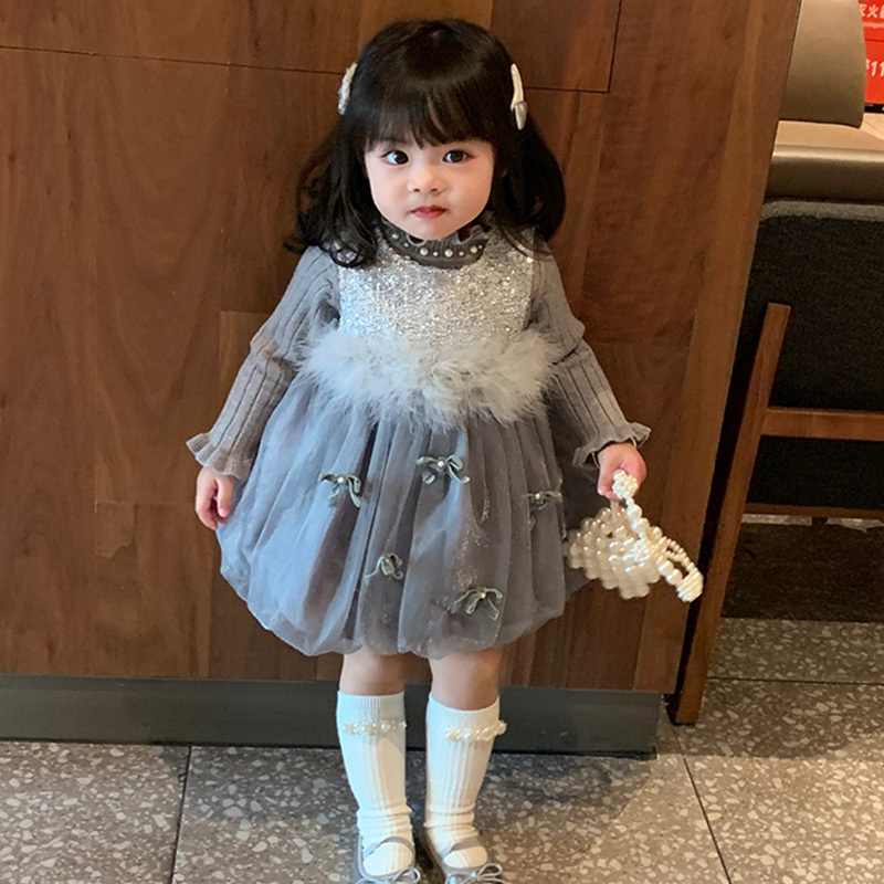 [Archive Sale] Mesh Bow Feather-trimmed Sleeveless Midi Dresses - image 4