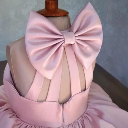 Satin & Mesh Split Joint Bow Sleeveless Midi Dresses - image 5