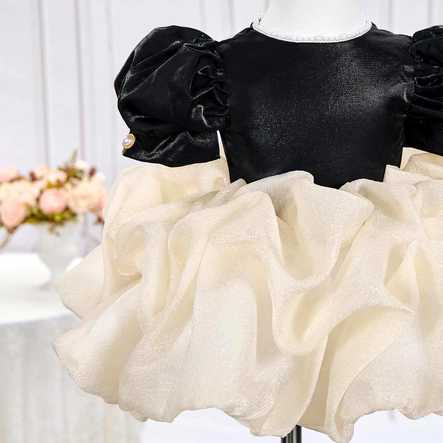 Organza Folds Short Sleeve Mid-long Dresses - image 7