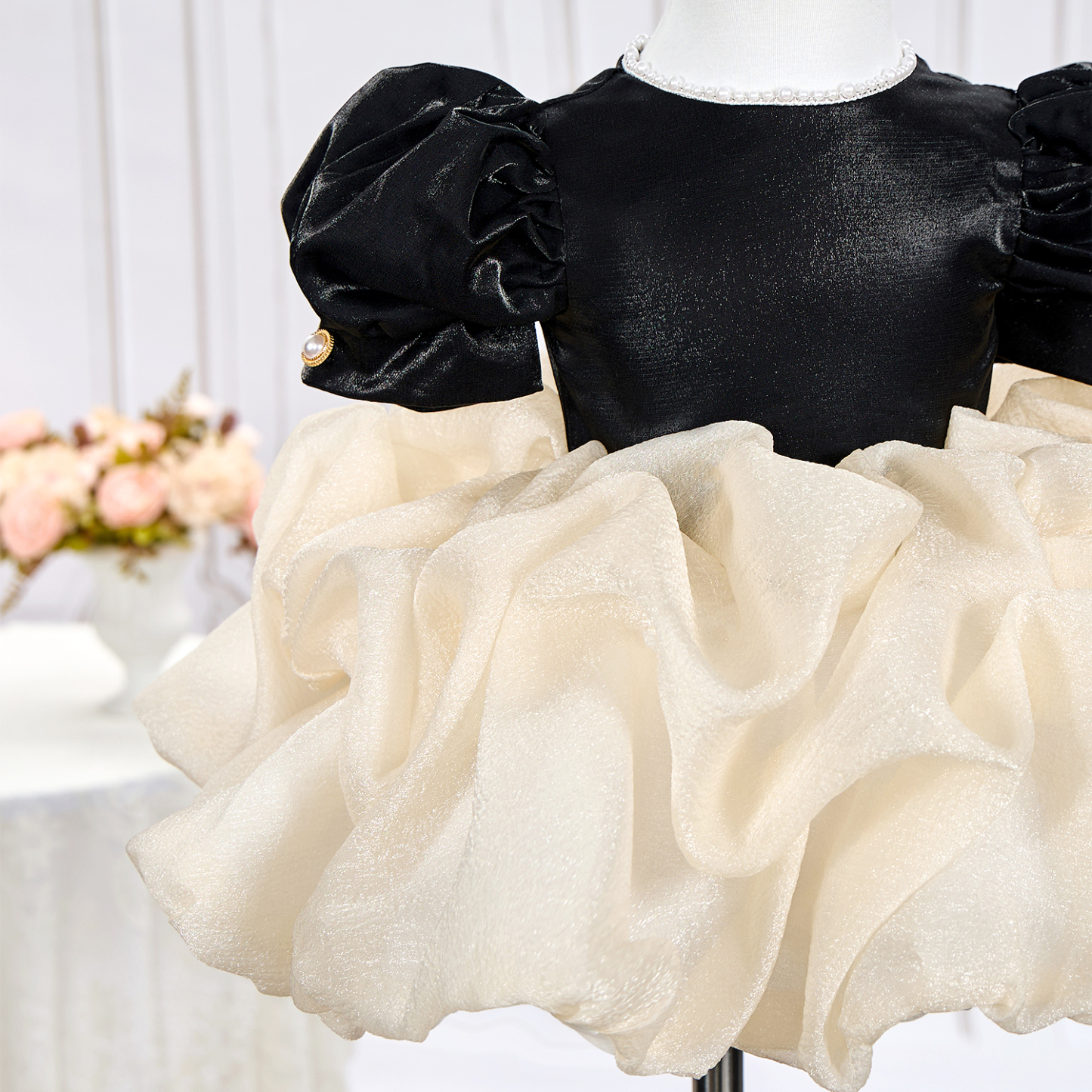 Organza Folds Short Sleeve Mid-long Dresses - image 7