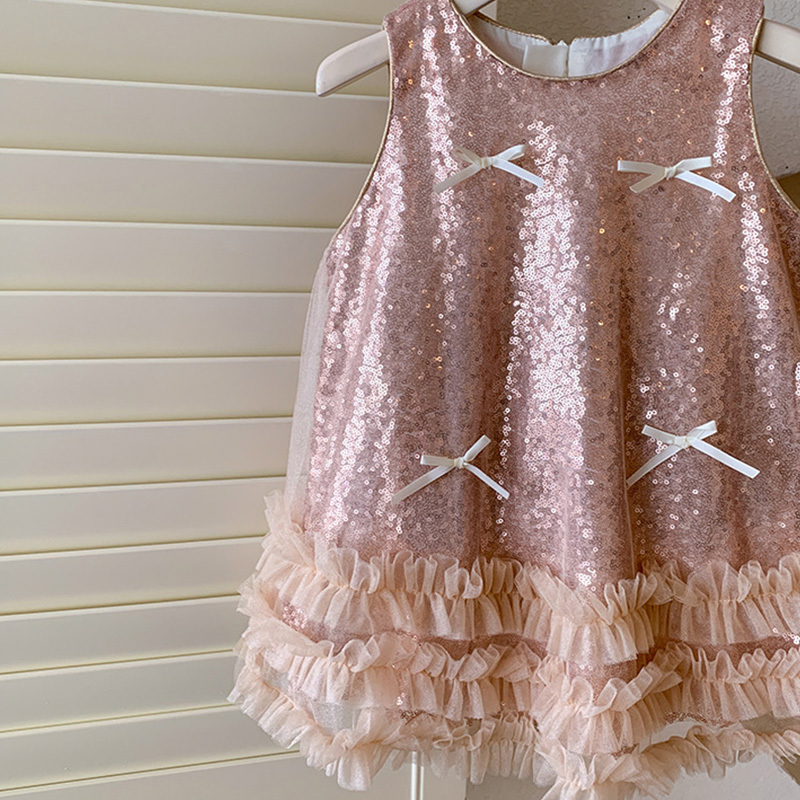 [Archive Sale] Sequins Bow Folds Sequins Sleeveless Mid-long Dresses - image 15