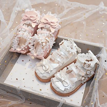 Solid Bow Pearl Open Toe Sandals - image 8