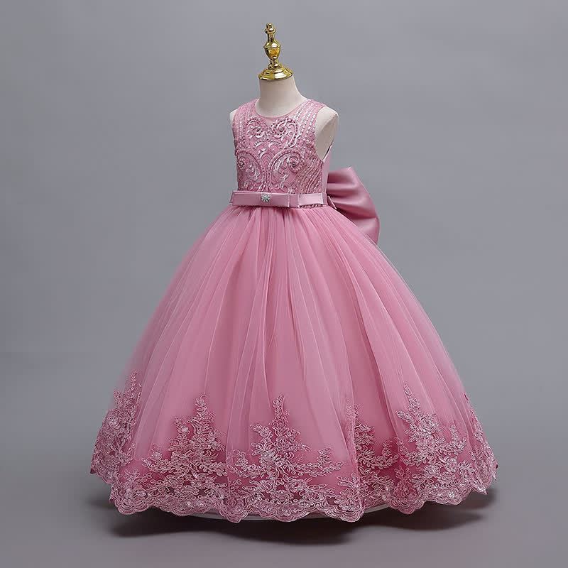 Mesh Lace Bow Sleeveless Maxi Dresses - image 5