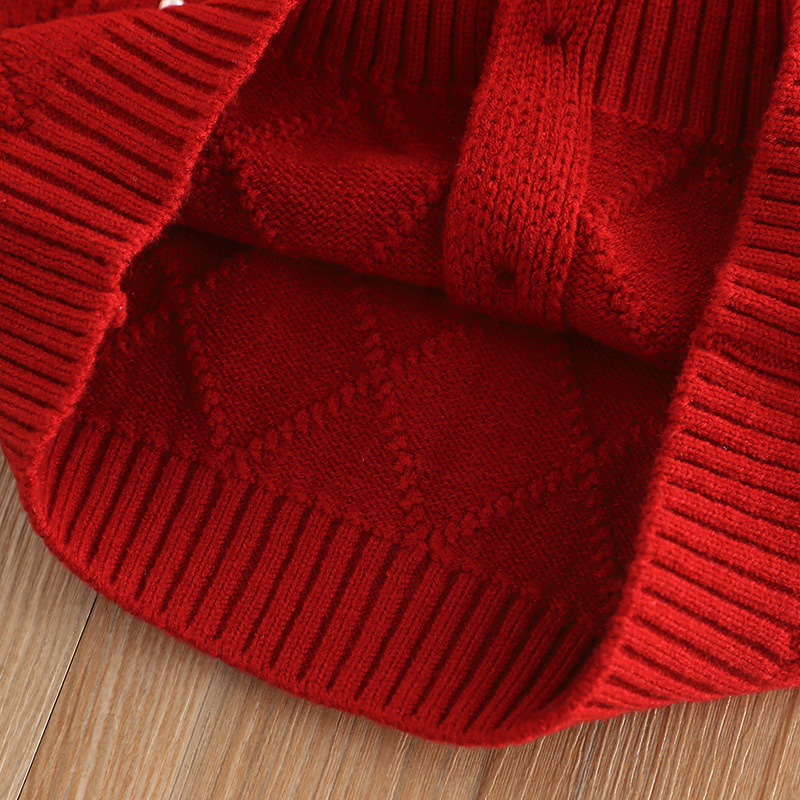 Yarn/wool Yarn Bow Imitation Pearls Long Sleeve Regular Two-piece Set - image 19