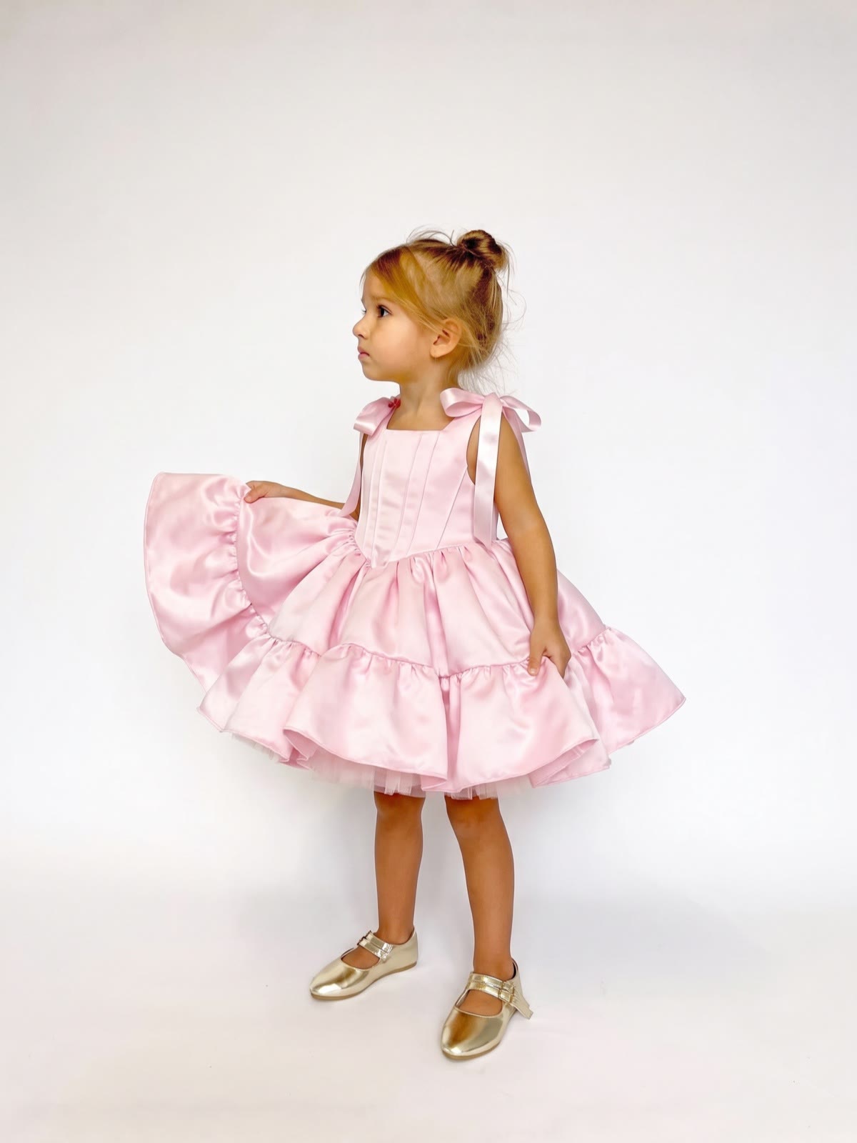 Satin Bow Sleeveless Short Dresses - image 4