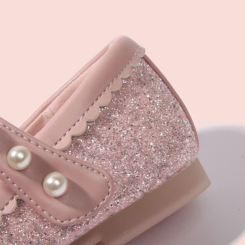 Solid Bow Sequins Pearl Round Toe Mary Janes  - image 7