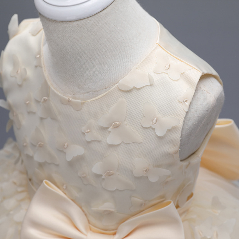 Mesh Bow Rosette Short Sleeve Mid-long Dresses - image 33