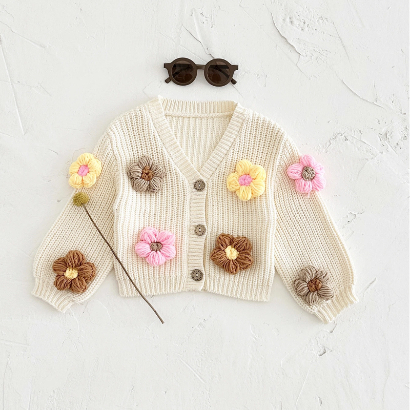 100% Cotton Flora Rosette Long Sleeve Regular Outerwear - image 3